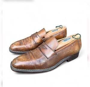 Sutor Mantellassi Brown Leather Penny Loafers Made in Italy
